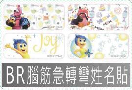 BR腦筋急轉彎姓名貼紙迪士尼授權