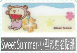 Sweet Summer-小型款姓名貼紙,防水且撕不破,貼紙/姓名貼/會計章/卡通章/印章/美安刻印