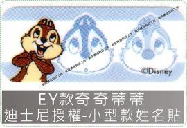 EY款奇奇蒂蒂迪士尼授權-小型款姓名貼紙